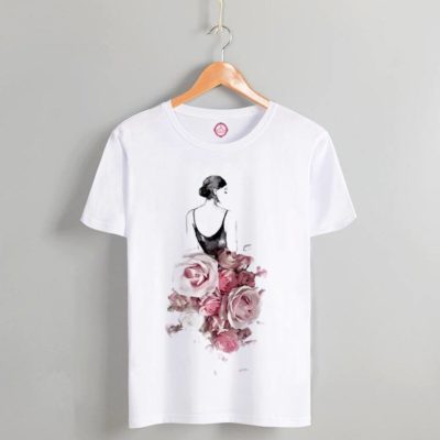 T-shirt lady in roses 2021.34