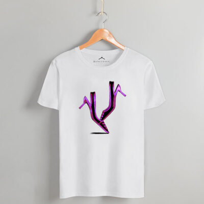 T-shirt purple mules